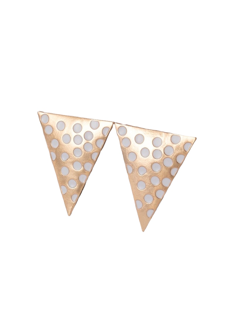 Cercei aurii - forma de triunghi - Teresa C31 -