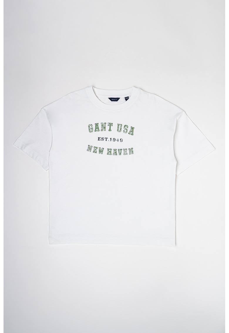 Tricou cu text USA - Alb