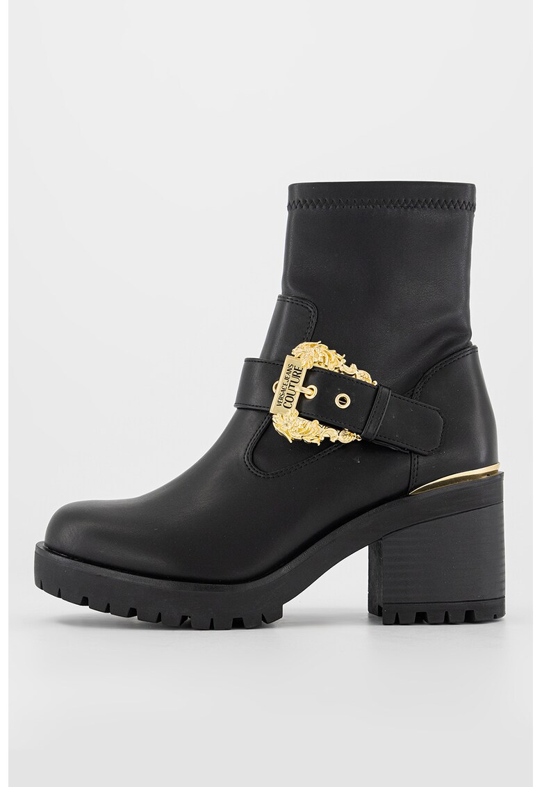 Versace Jeans Couture Боти от еко кожа с лого за Жени Versace Jeans Couture Боти от еко кожа с лого за Жени