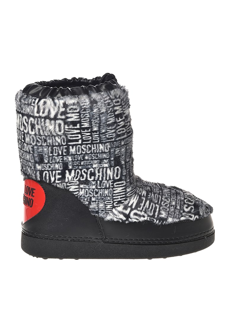 Love Moschino Ghete din piele ecologica si material textil cu imprimeu logo