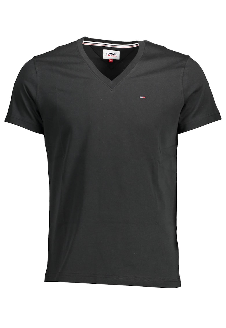 Tricou barbati Regular fit bumbac organic cu anchior negru - Black Grain
