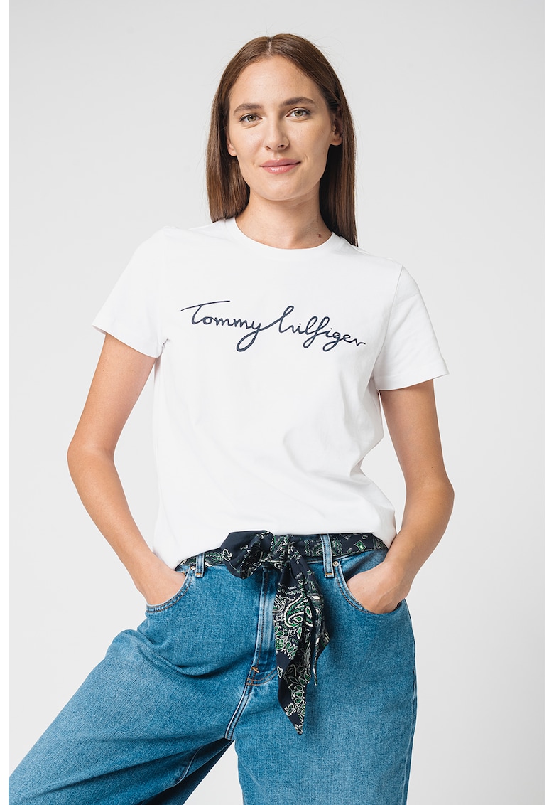 Tricou din bumbac organic cu imprimeu logo Heritage