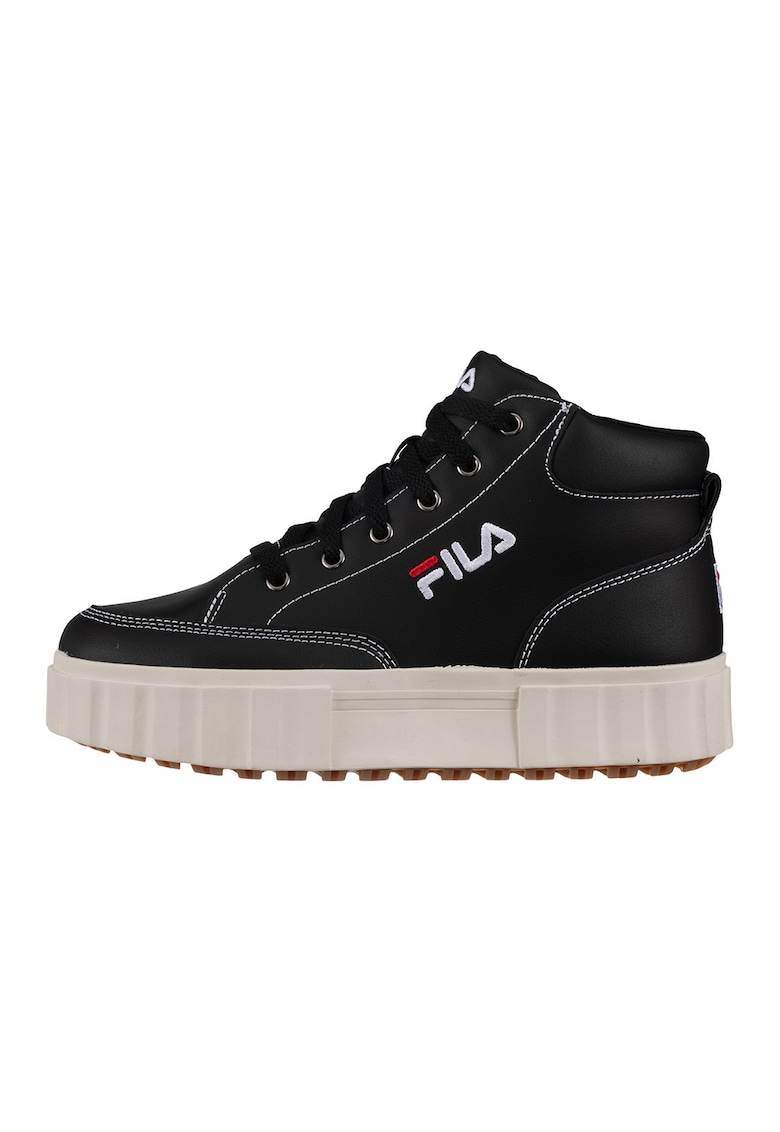 Pantofi sport mid-high din piele cu talpa flatform Sandblast