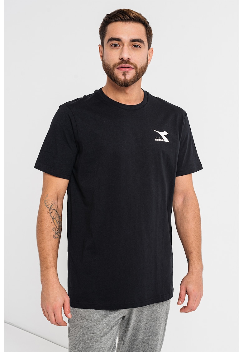 Tricou regular fit cu imprimeu Core - Negru