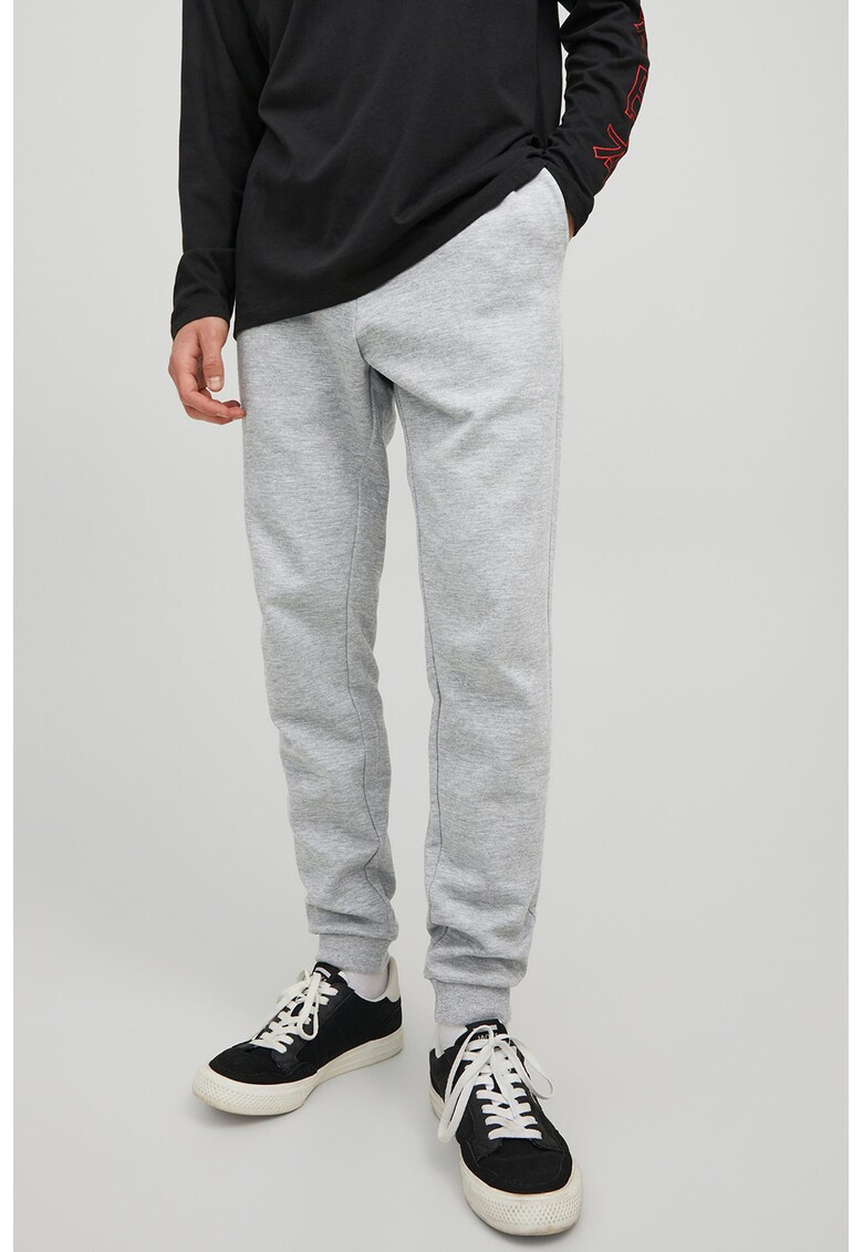 Pantaloni sport slim fit din amestec de bumbac