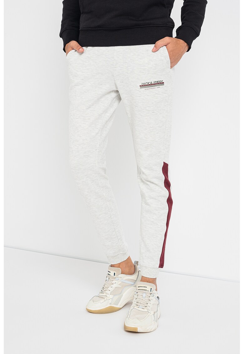 Pantaloni sport cu talie medie Twill