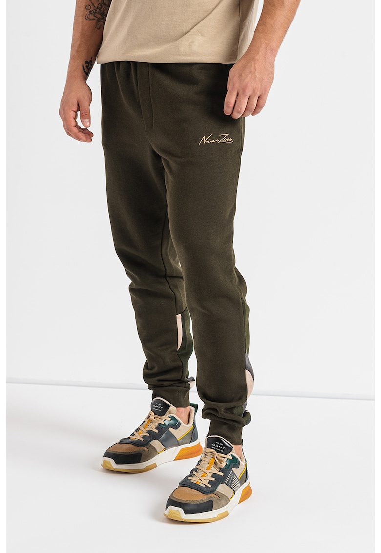 Pantaloni sport cu detalii contrastante Gordon - Verde padure