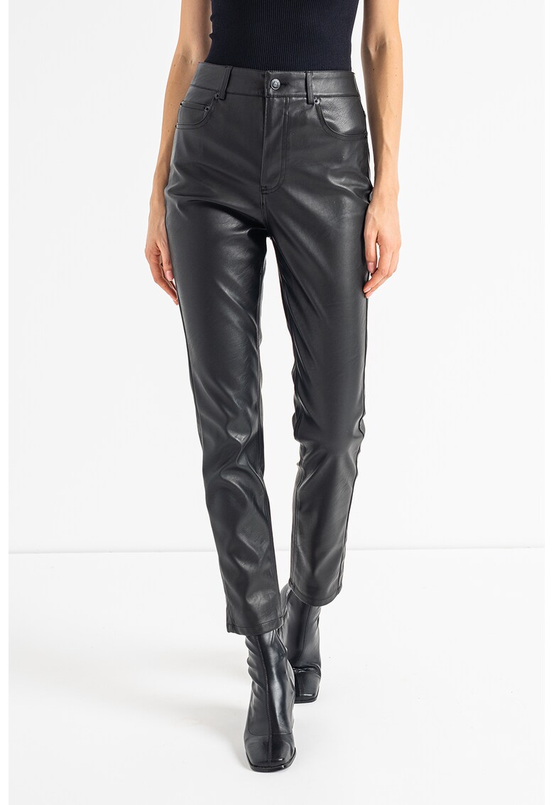Pantaloni din piele ecologica cu talie inalta Berlin