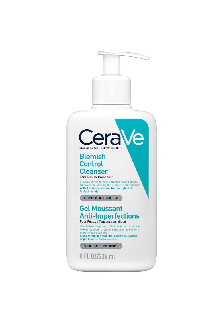 Gel de curatare spumant anti-imperfectiuni cu acid salicilic - ceramide si niacinamide - pentru ten gras cu tendinta acneica - 236 ml