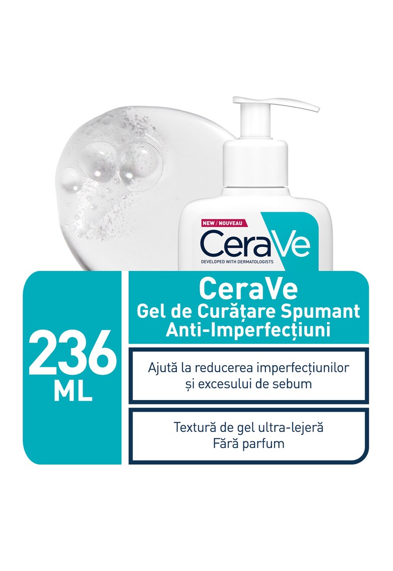 Gel de curatare spumant anti-imperfectiuni cu acid salicilic pentru ten gras cu tendinta acneica - 236ml