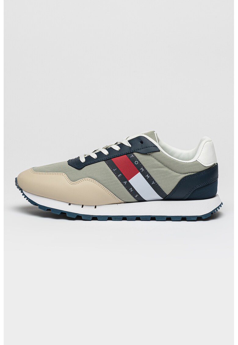 Pantofi sport de piele si material textil