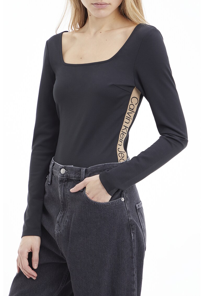 CALVIN KLEIN JEANS Боди с модал с контрастни панели с лого за Жени CALVIN KLEIN JEANS Боди с модал с контрастни панели с лого за Жени