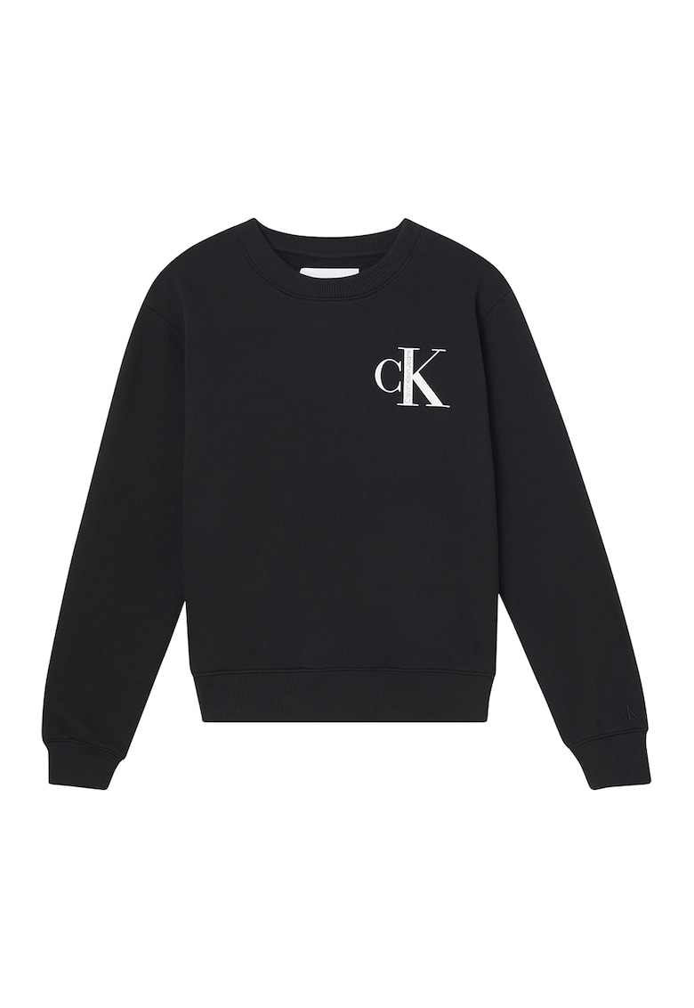 Bluza sport din amestec de bumbac organic cu imprimeu monograma