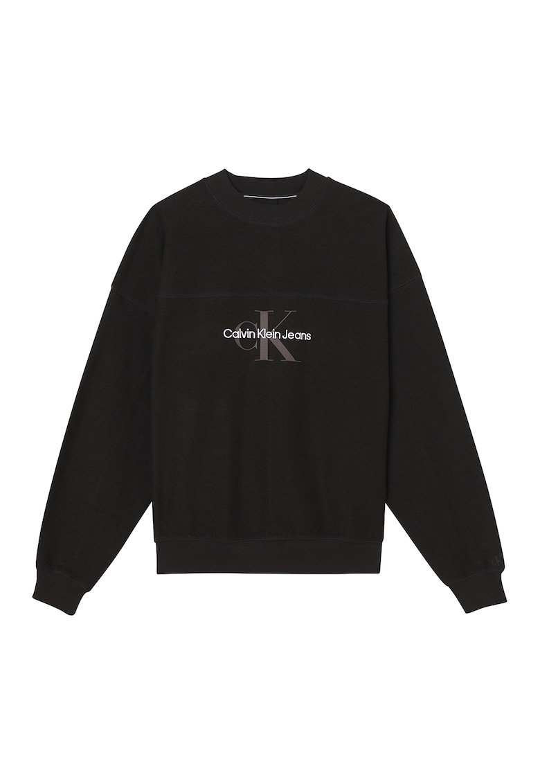 Calvin Klein Jeans Bluza sport supradimensionata cu maneci cazute - Negru