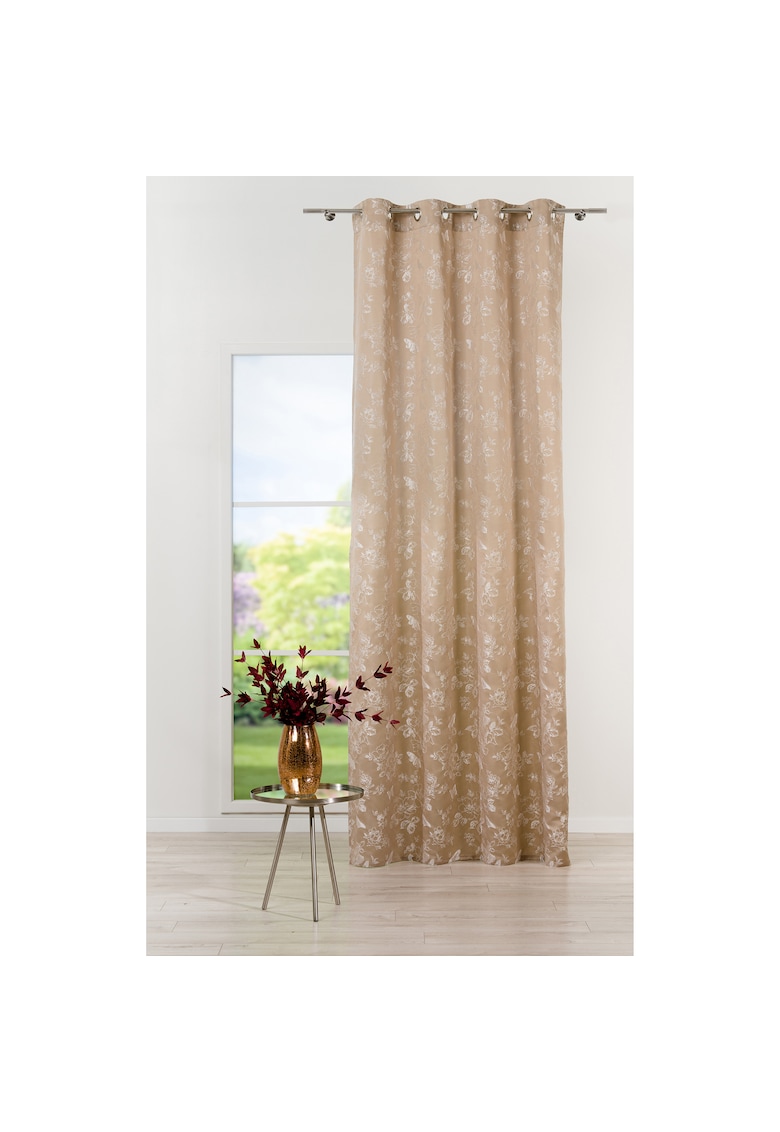 Draperie lillies - interior - cu inele - 135x260 cm - bej