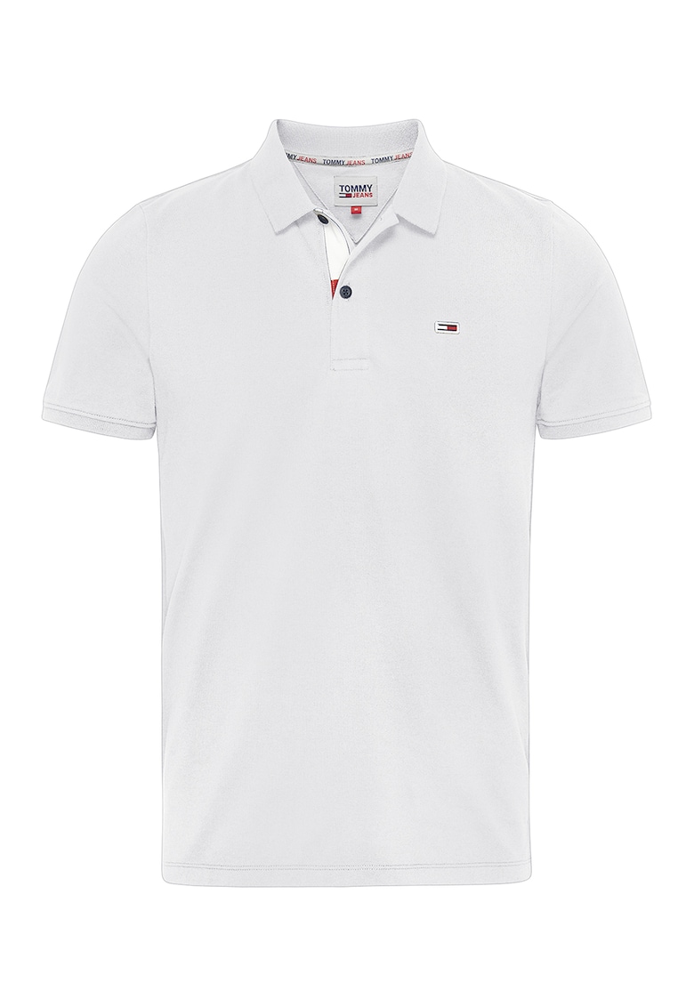 Tricou polo de bumbac organic cu logo - Alb optic