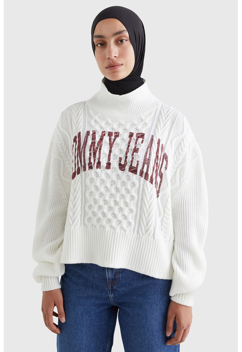 Tommy Jeans Пуловер с лого и свободна кройка за Жени Tommy Jeans Пуловер с лого и свободна кройка за Жени
