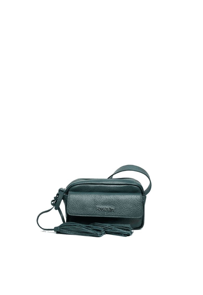 Geanta dama piele - Thea - verde - 30x9x13 cm