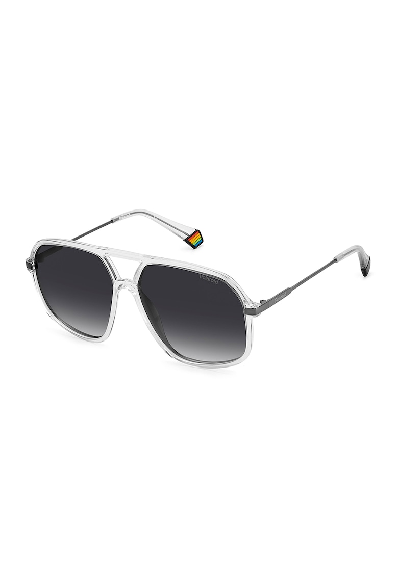 Ochelari de soare pilot polarizati - unisex - Argintiu inchis