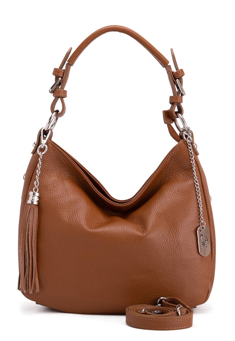 Geanta hobo de piele cu buzunare cu fermoar Fiorella