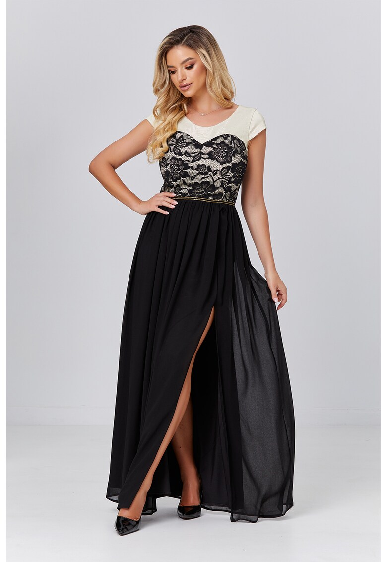 Rochie maxi cu slit lateral adanc
