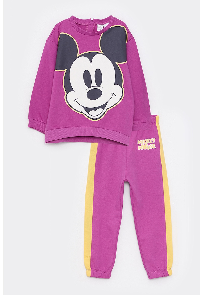 Set de pantaloni sport si bluza sport cu imprimeu Mickey Mouse