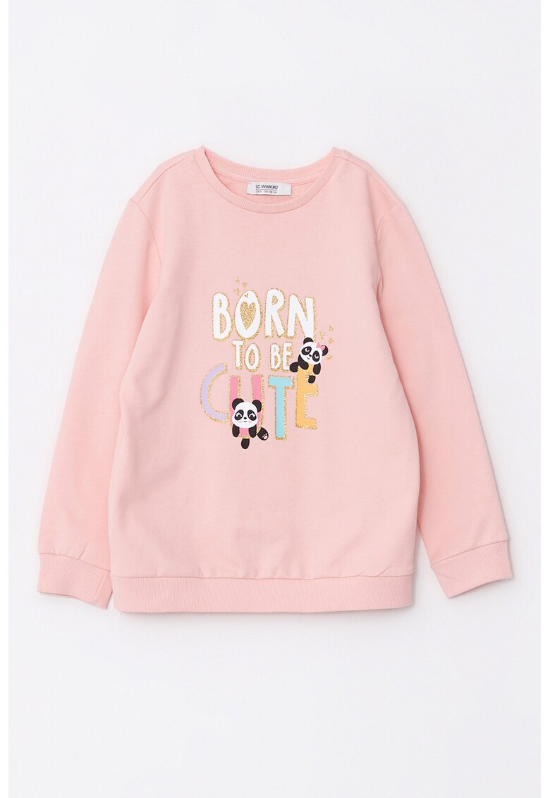 Bluza sport cu imprimue si maneci cazute