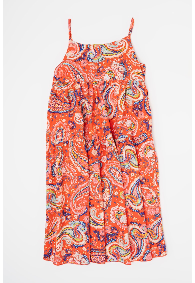 Rochie din modal cu croiala in a si imprimeu paisley
