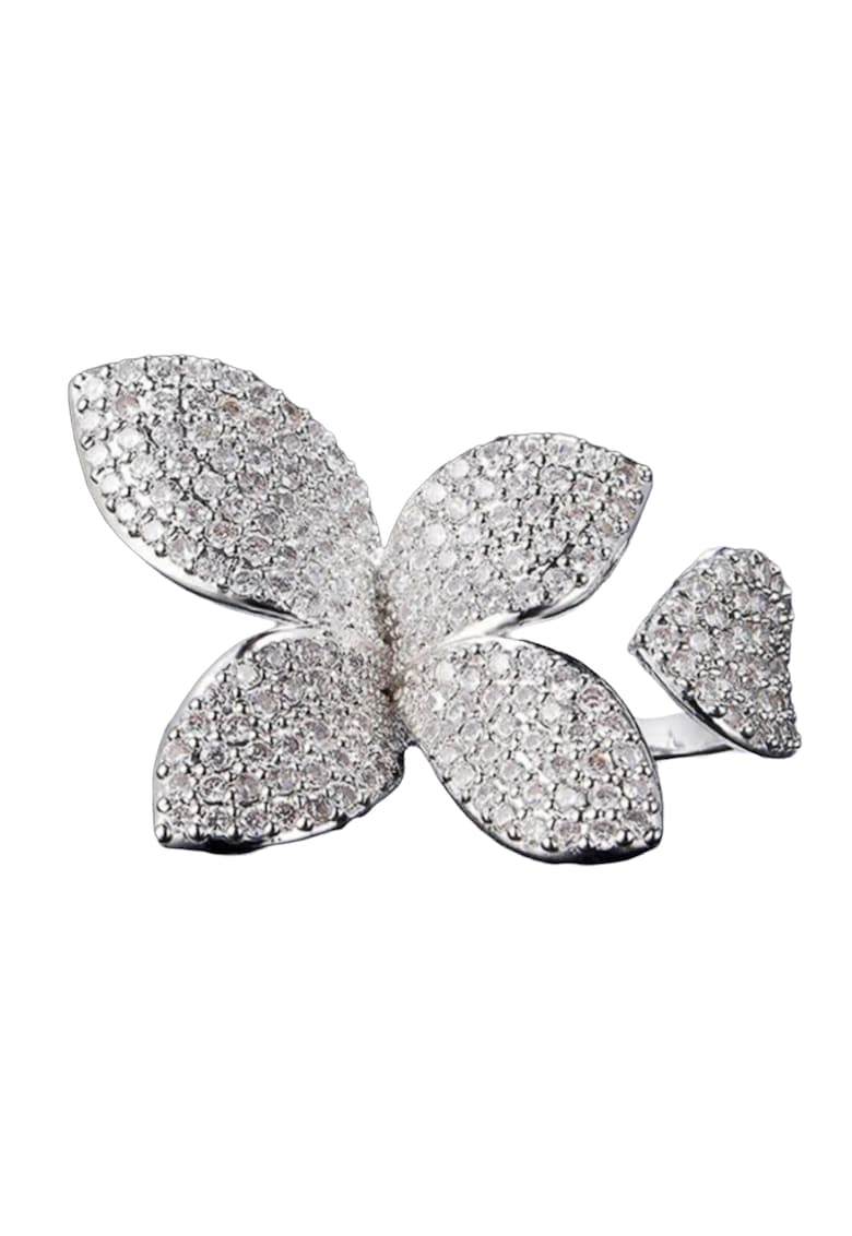 Inel argintiu - reglabil - cu pietre din zirconiu - Aime C17 -