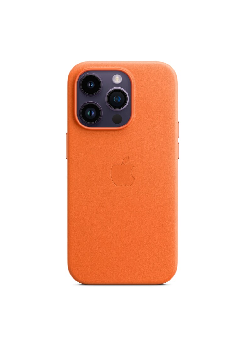 Husa de protectie Leather Case with MagSafe pentru iPhone 14 Pro - Orange