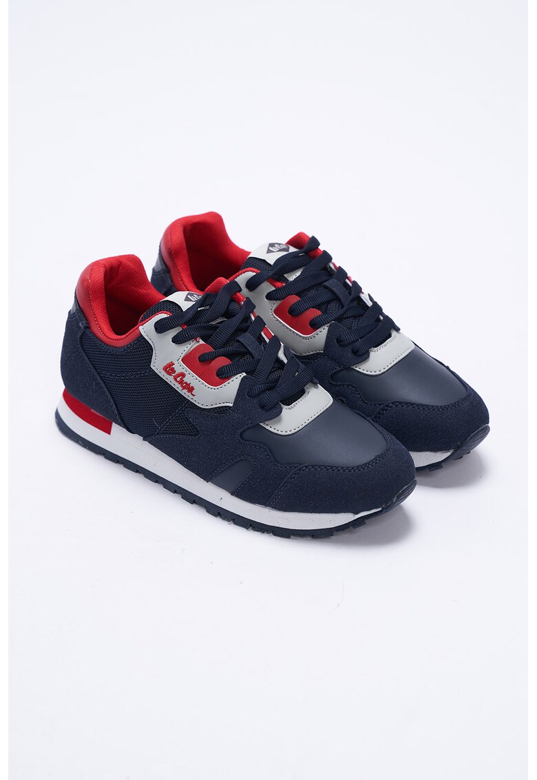 Pantofi sport low-cut cu garnituri de piele intoarsa