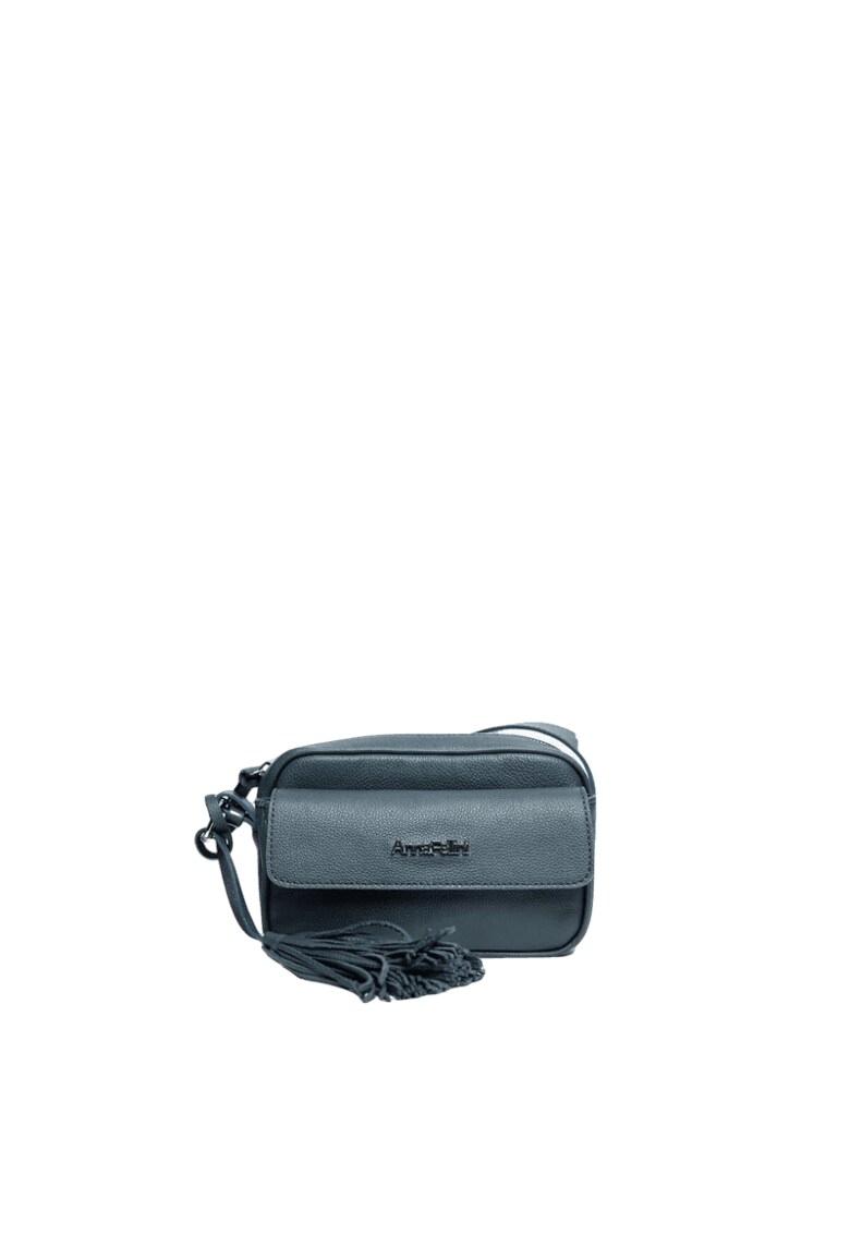 Geanta dama piele - Thea - gri - 30x9x13 cm