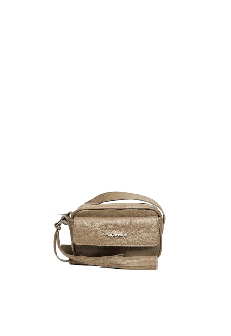 Geanta dama piele - Thea - grej - 30x9x13 cm