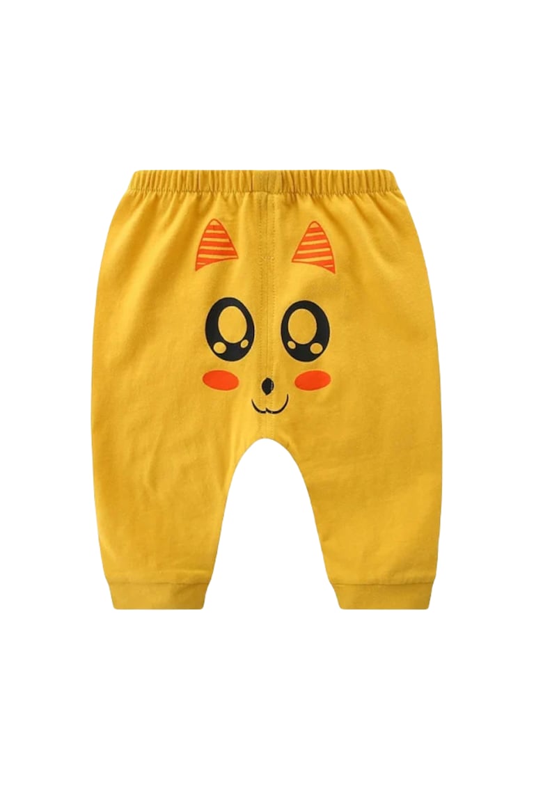 Pantaloni Pisicuta - Bumbac - Fete - Galben Mustar