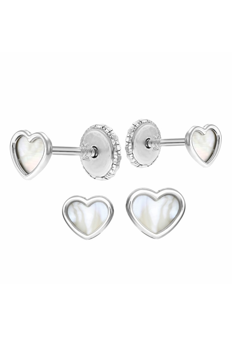 Set cercei mama fiica - aur alb 14 KT - inchidere cu protectie