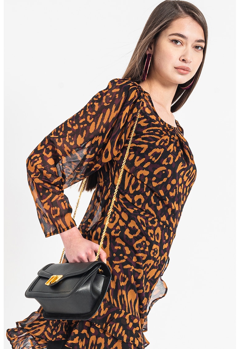 Rochie din sifon cu animal print