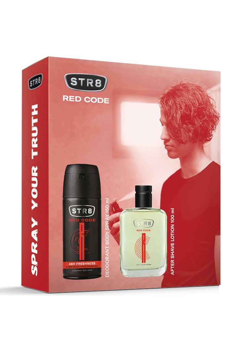 Set cadou Red Code - Barbati: Lotiune dupa barbierit - 100 ml + Deodorant spray pentru corp - 150 ml