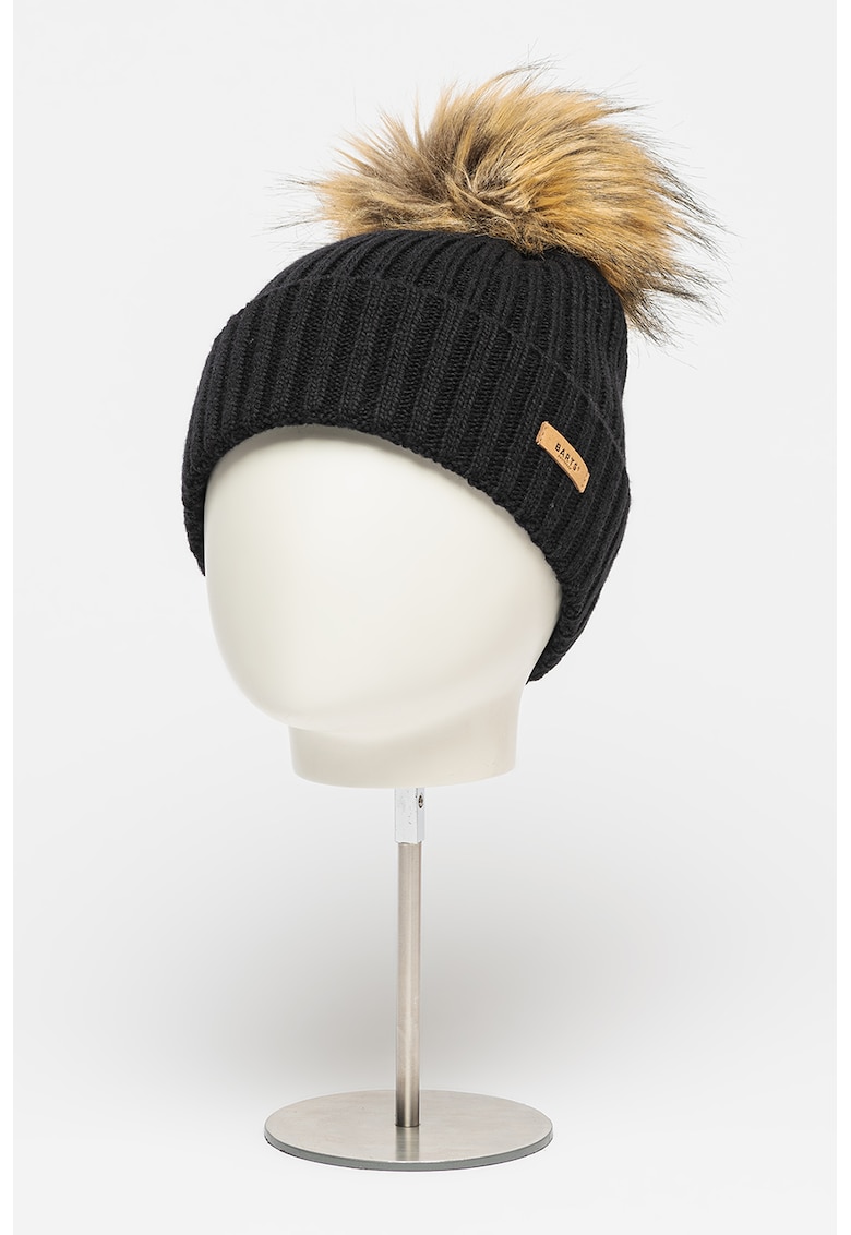 Caciula din amestec de lana cu ciucure de blana sintetica Augusti