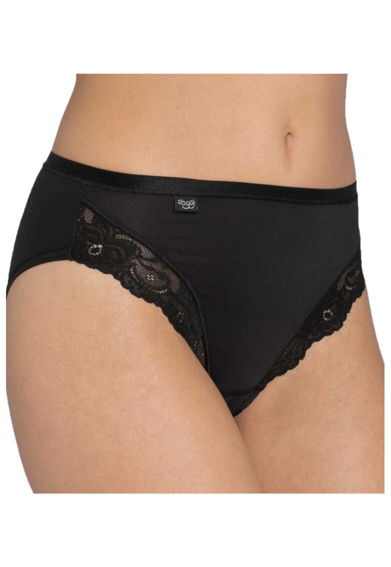 Chiloti dama - Pan-176 - Poliamida/Bumbac/Elastan - Negru -