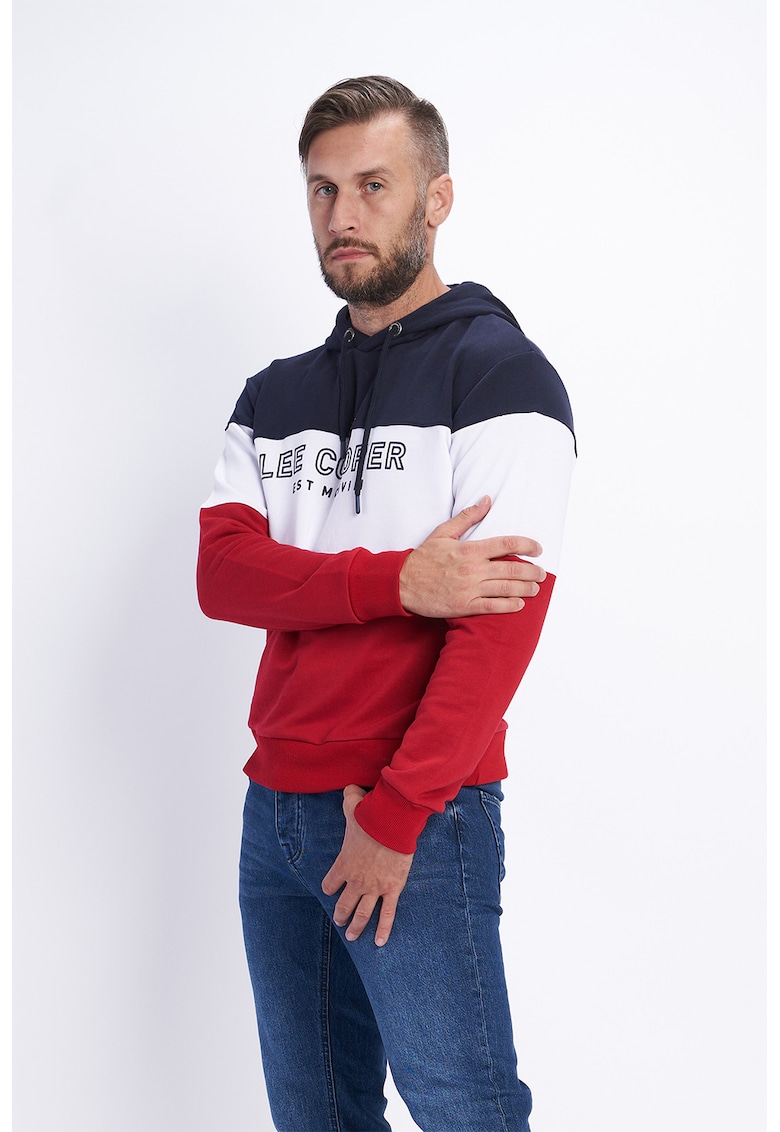 Lee Cooper Худи с цветен блок и лого за Мъже Lee Cooper Худи с цветен блок и лого за Мъже