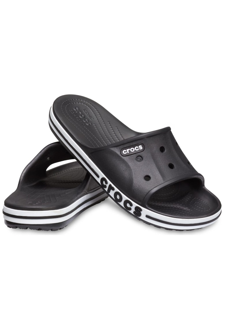 Crocs Bayaband Slide papuci unisex 205392-066 combinat alb-negru
