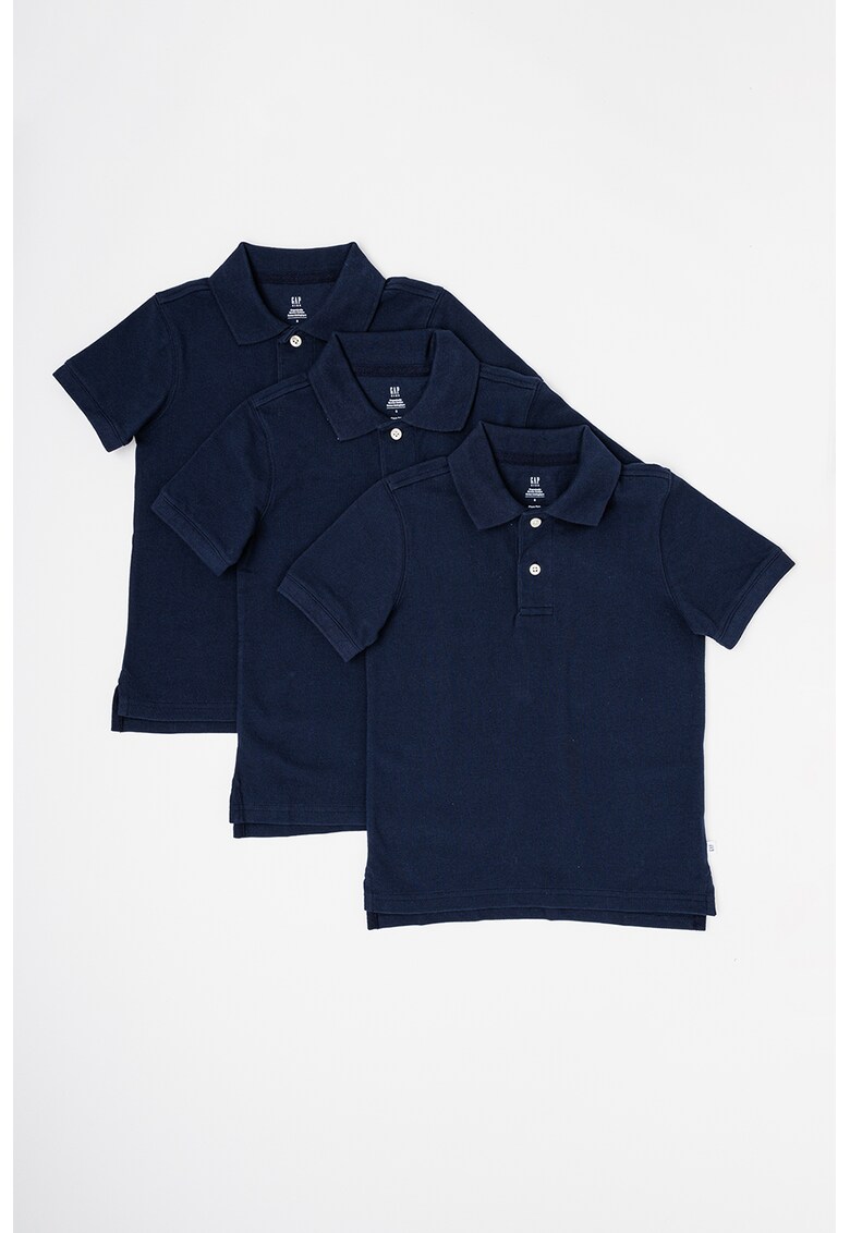 Set de tricouri polo uni - 3 piese