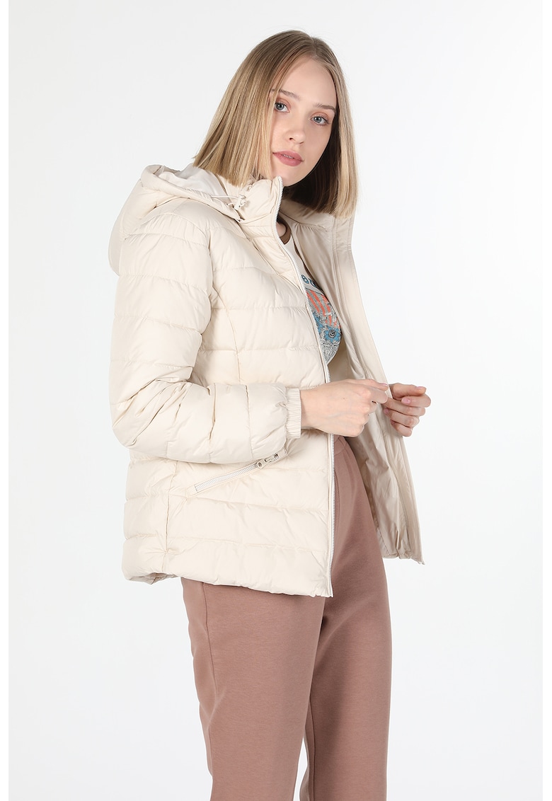 Geaca slim fit matlasata cu gluga