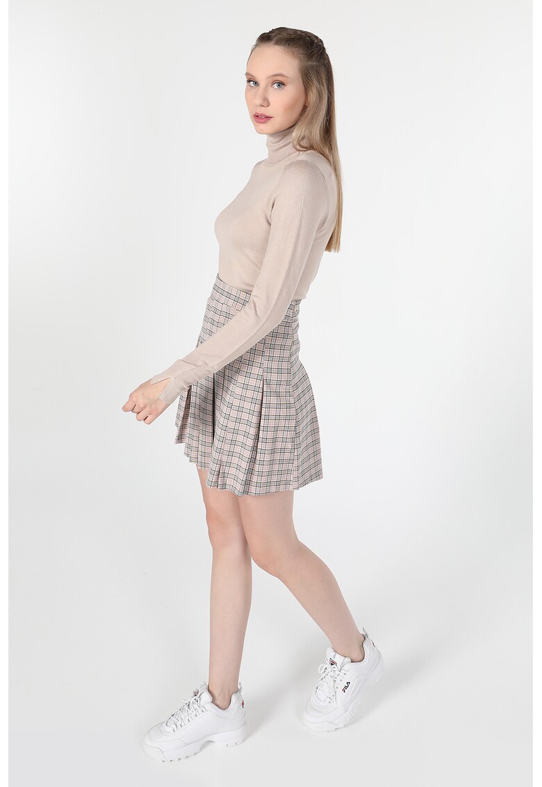 Pulover slim fit cu guler inalt