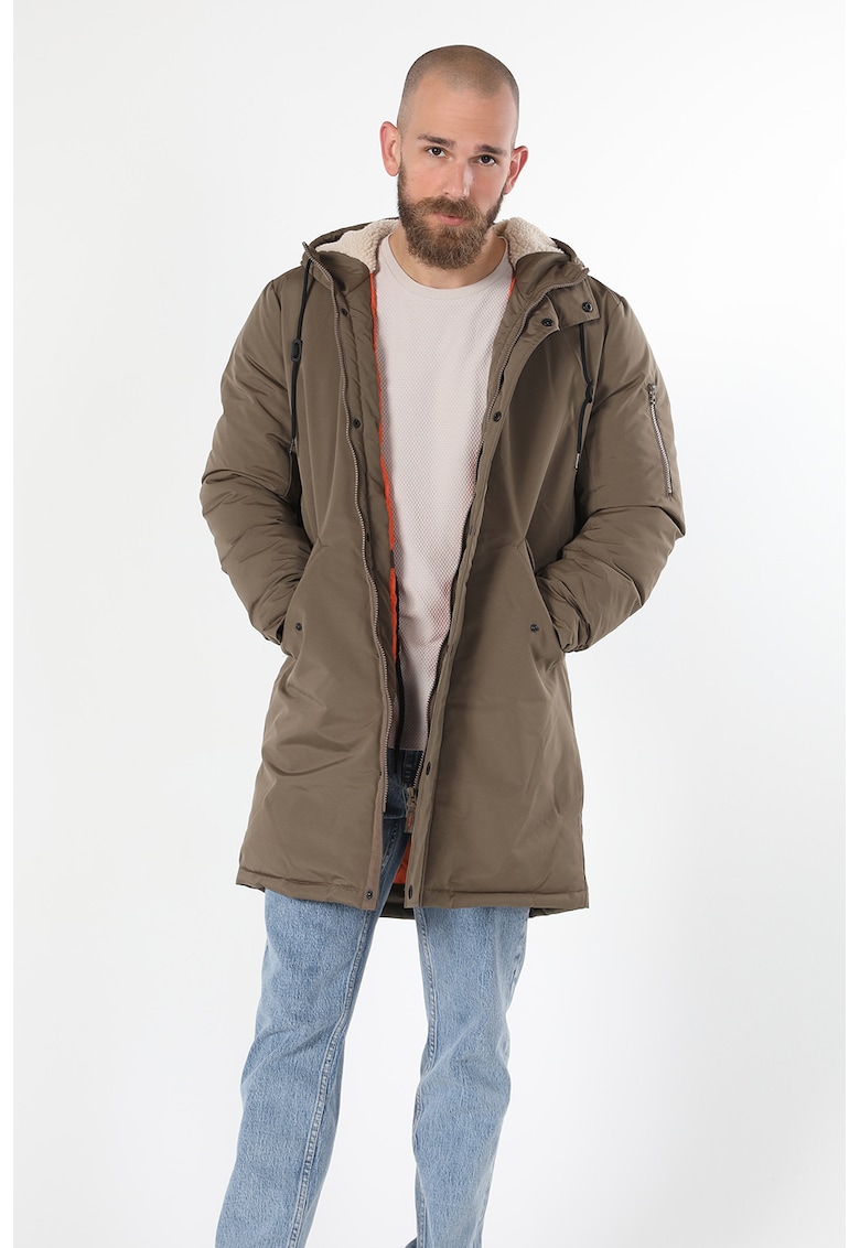 Geaca parka regular fit cu gluga ajustabila