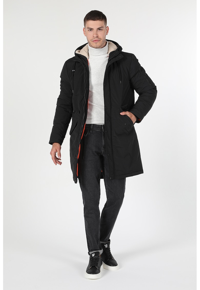 Geaca parka regular fit cu gluga ajustabila