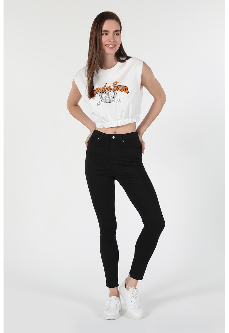 Blugi skinny cu talie inalta