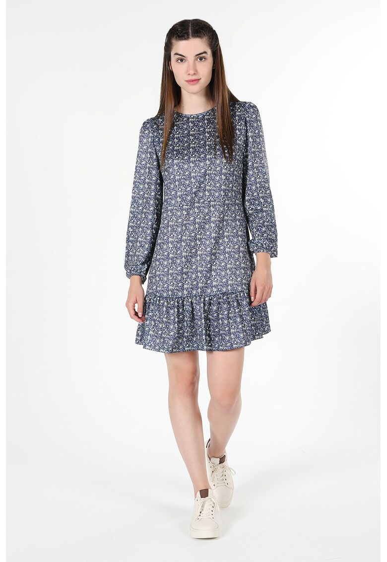 Rochie mini evazata cu model floral
