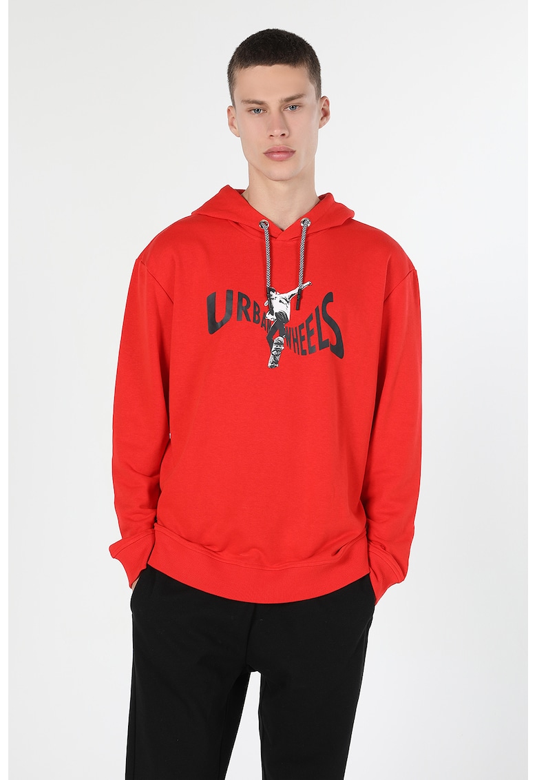 Hanorac din amestec de bumbac cu imprimeu