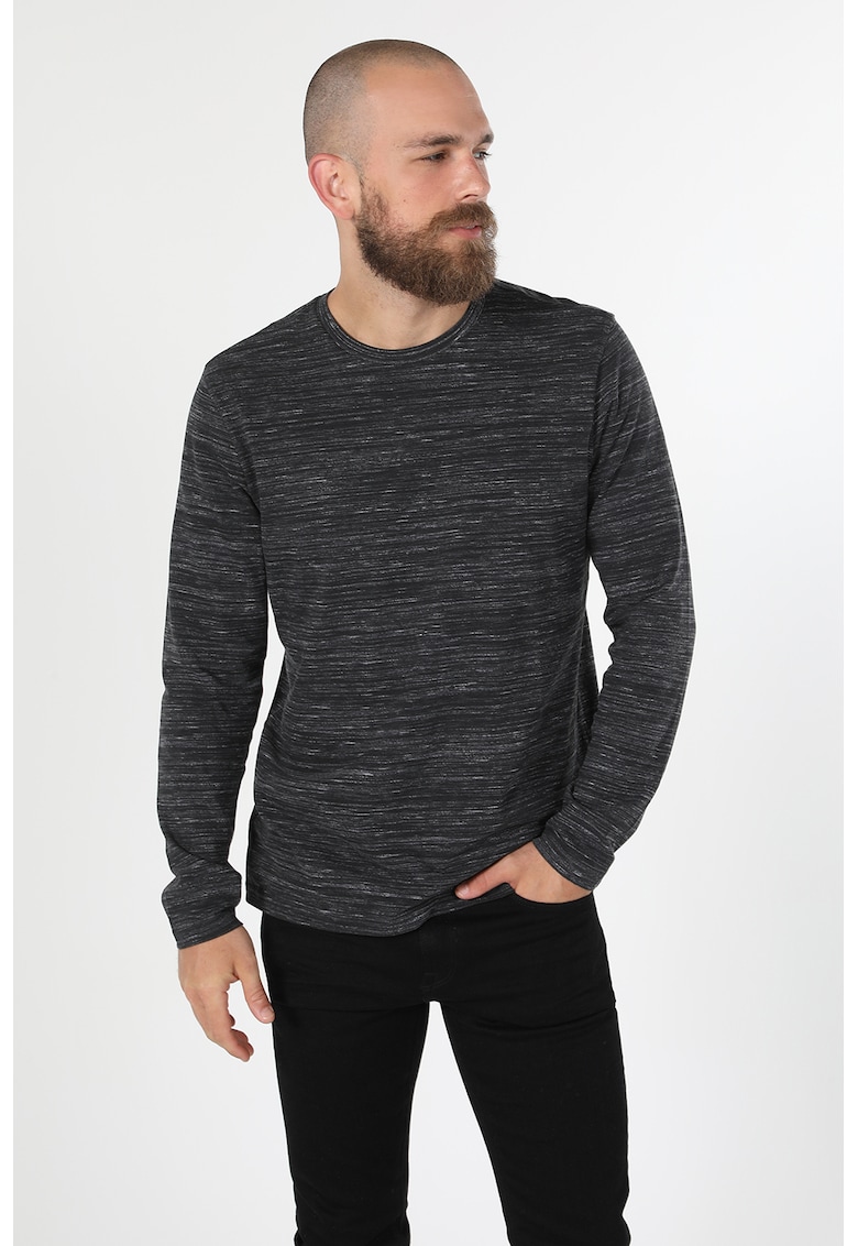 Bluza din amestec de bumbac cu decolteu la baza gatului